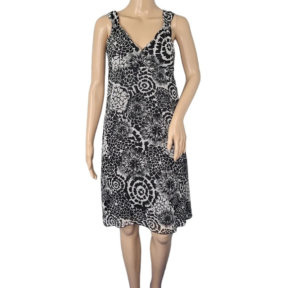 H&M Floral Crinkled Black Mini Semi Sheer Dress - Picture 1 of 4
